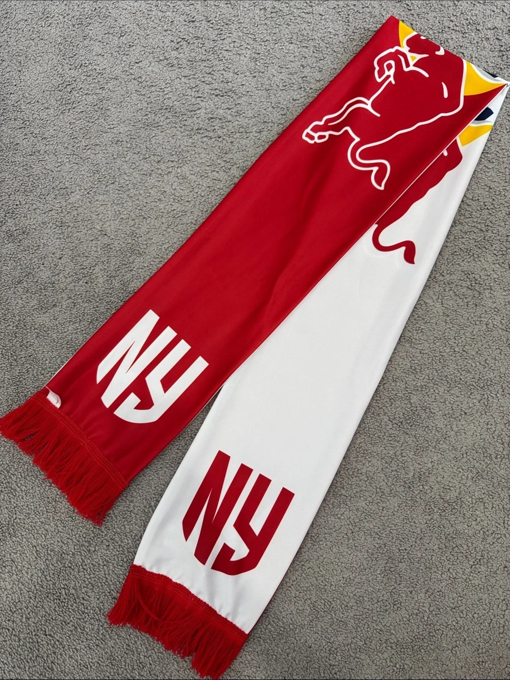Red Bull Soccer Fan Scarf | Red & White Football Supporter Scarf